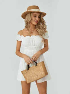 Women Summer Short Dress Solid