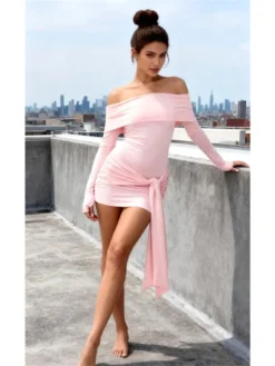 Fall Women's Off Shoulder Mini Dress