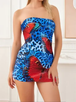 Women Summer Mini Dress Flower Printed